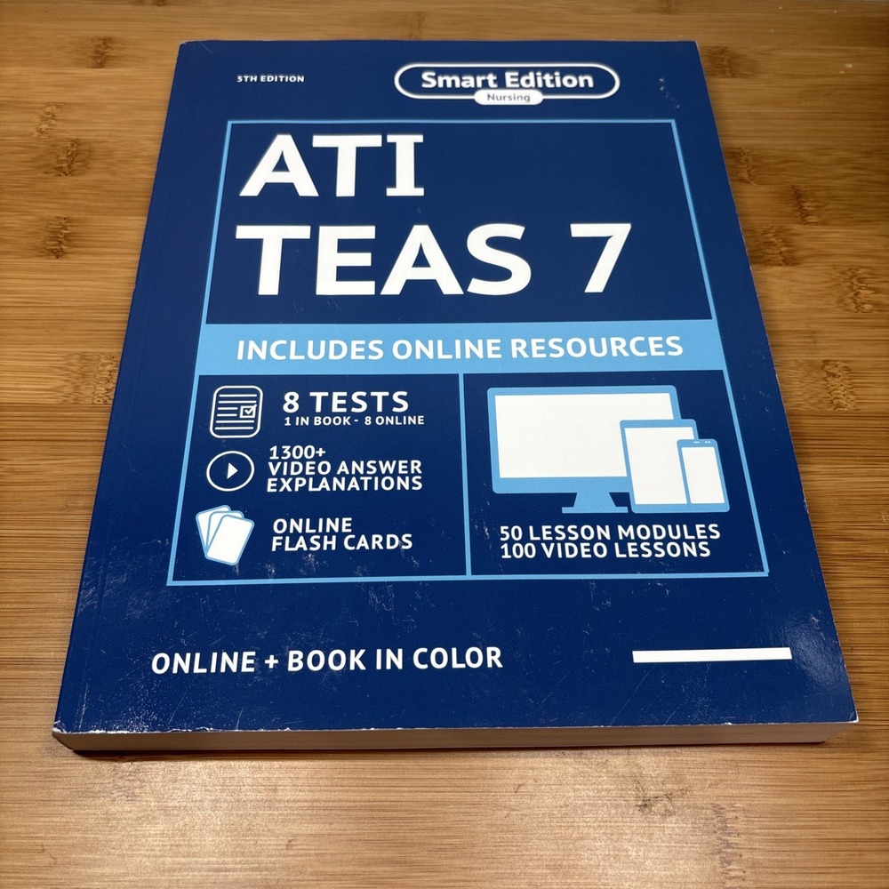 ATI TEAS 7 Study Guide Smart Edition 5th Ed Online + Book (d42)